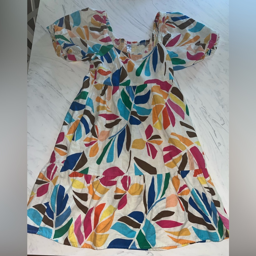 Tabitha Brown for target floral geometric print dress linen s